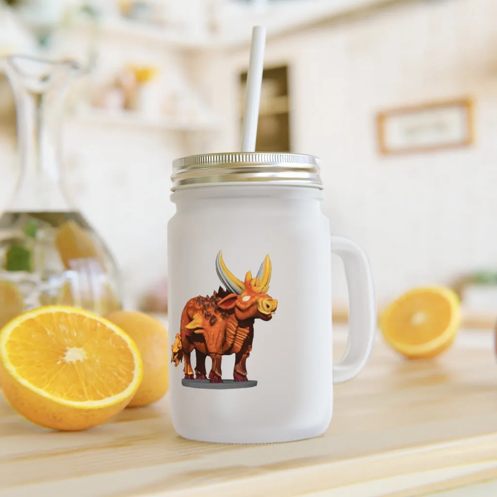 Fire Bull Mason Jar