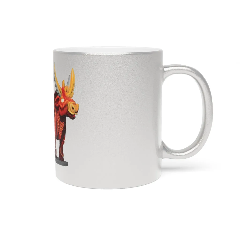 Fire Bull Metallic Mug (Silver / Gold)