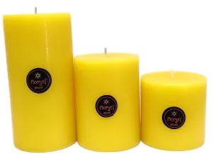 Floryn Decor Scented Pillar Candles for Home Decoration | Fragrance Candle Set of 3 Big Candles | Size- 3by 6, 3 by 4 & 3 by 3 inches, Scent- Vanilla