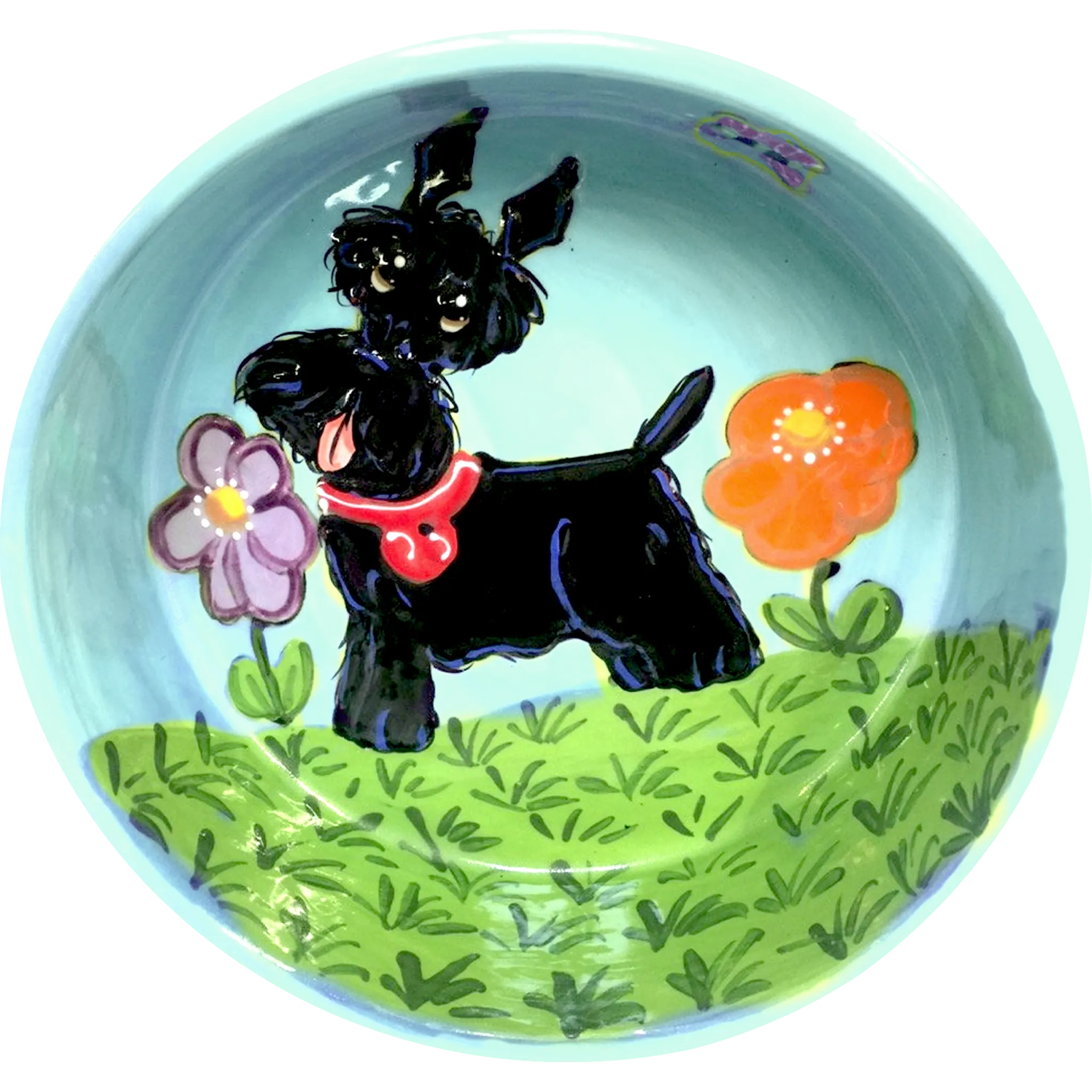 Flower Luvin' Scottish Terrier Dog Bowl