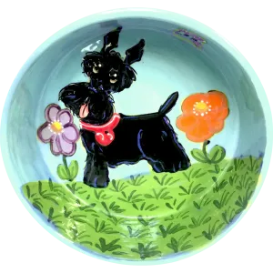 Flower Luvin' Scottish Terrier Dog Bowl