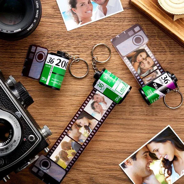 For Family Custom Film Roll Keychain Custom Recycled Camera Roll Keychain For Christmas Gifts