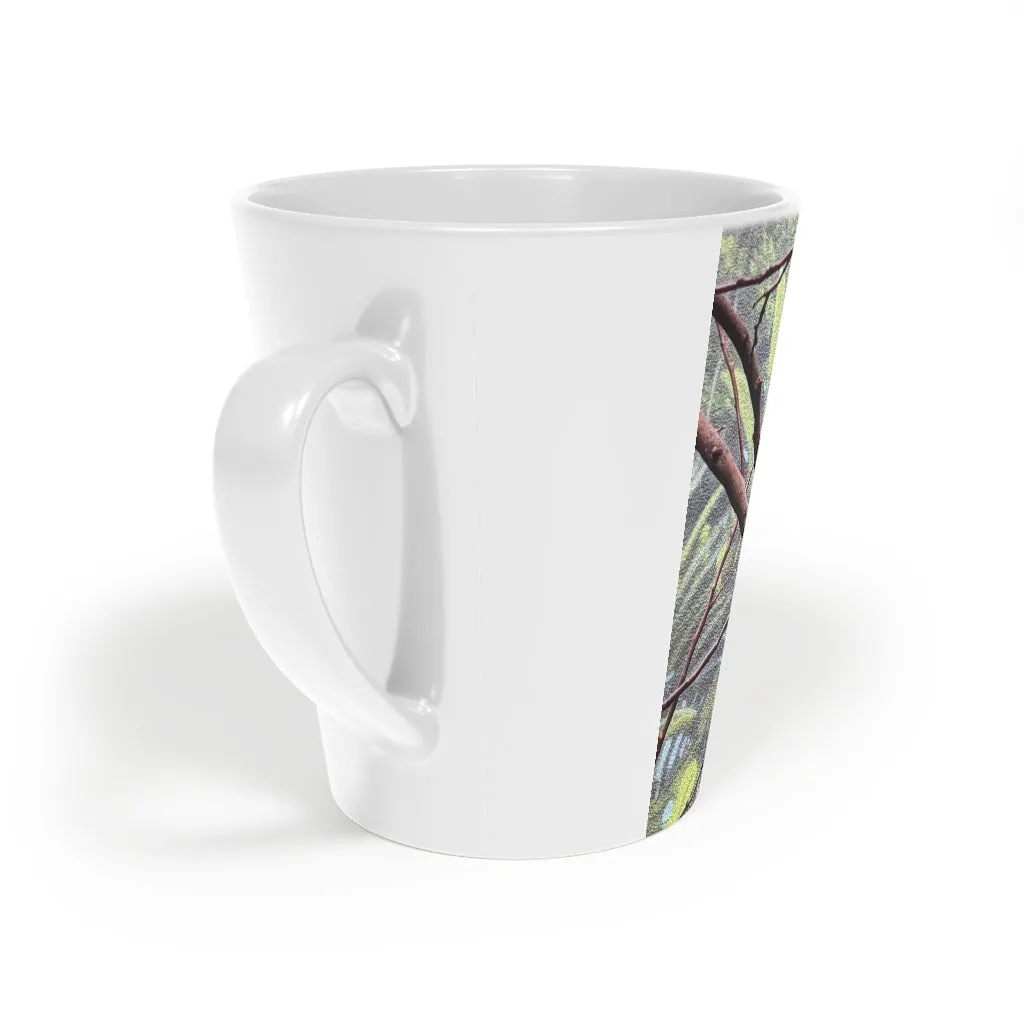 Green Birds Latte Mug, 12oz