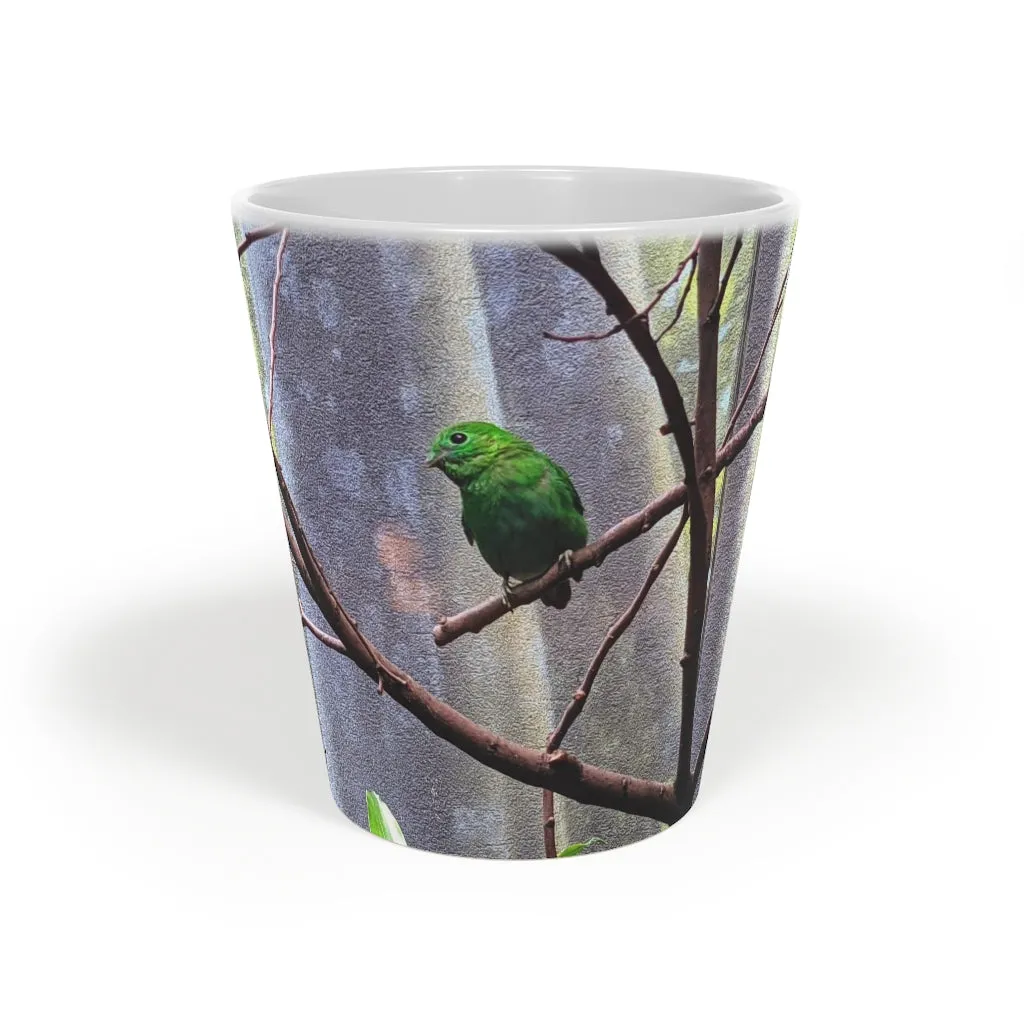 Green Birds Latte Mug, 12oz