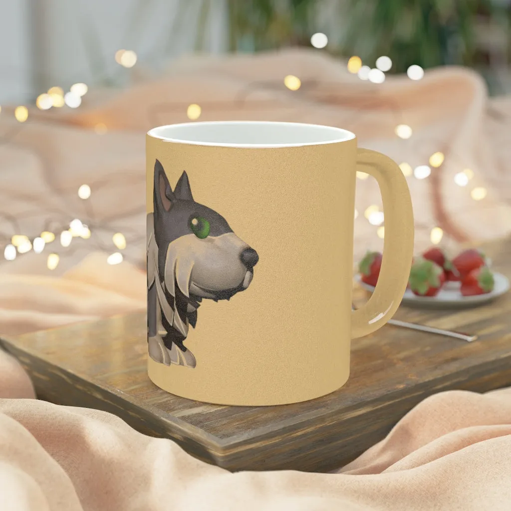 Grey Dog Metallic Mug (Silver / Gold)