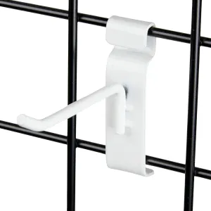 Grid Hooks -(12) White Metal Grid Peg hook for Gridwall 6