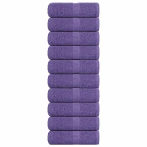 Guest Towels 10 pcs Purple 30x50 cm 360 gsm 100% Cotton