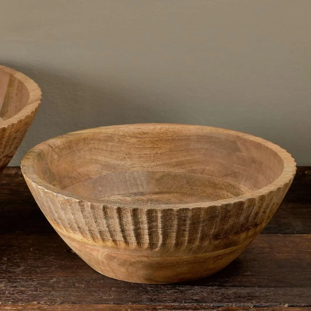 Handcarved Mango Wood Bowl - Two Sizes