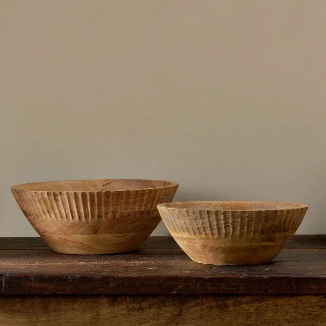 Handcarved Mango Wood Bowl - Two Sizes