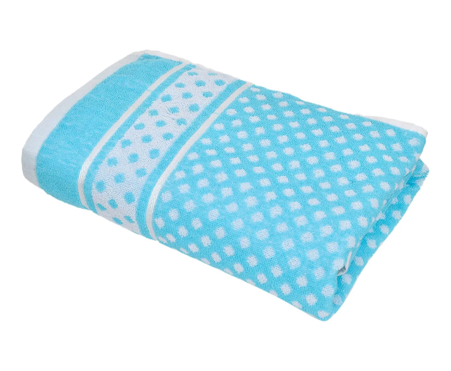 Heart Home Multiuses Dot Printed Soft Cotton Bath Towel, 30"x60"- Pack of 2 (Orange & Sky Blue)