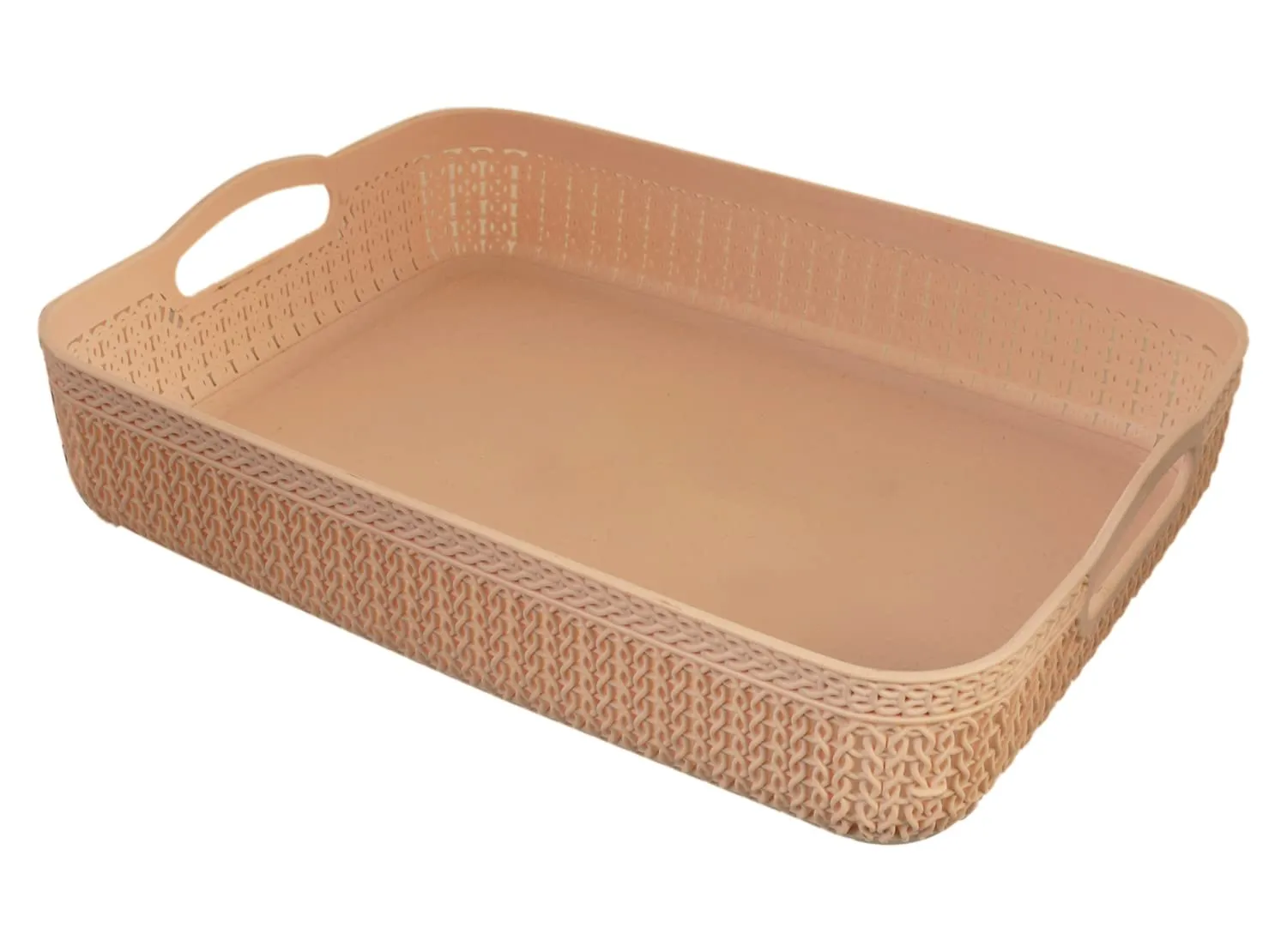 Heart Home Q-3 Designer Plastic Storage Basket For Store Fruits, Vegetables, Magazines, Cosmetics, Stationary Pack of 4 (Brown & Green & Grey & Coffee)-50HH01552