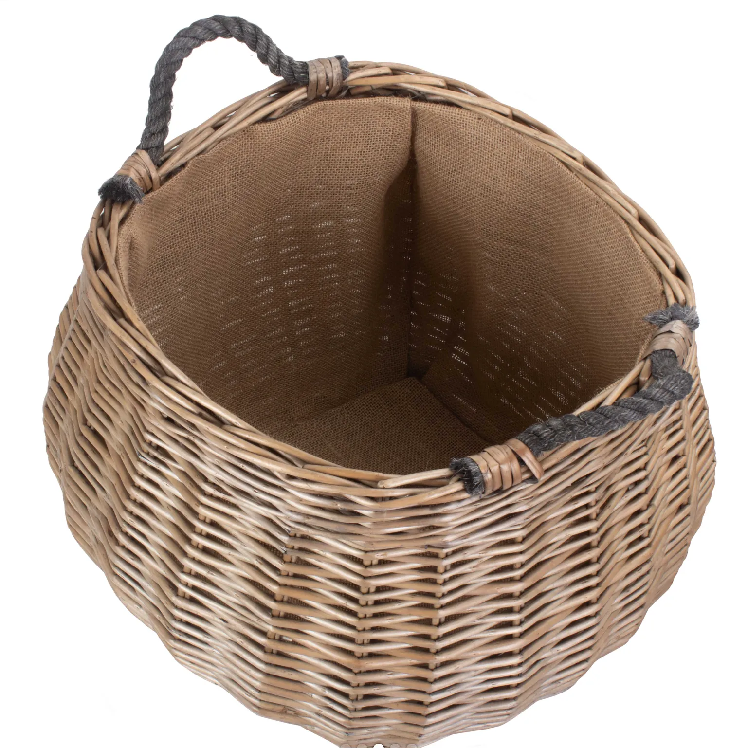 Hesian Lined Log Basket