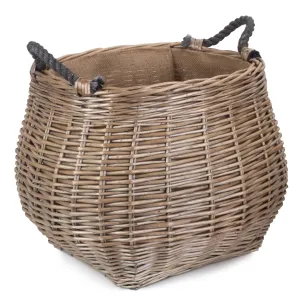 Hesian Lined Log Basket