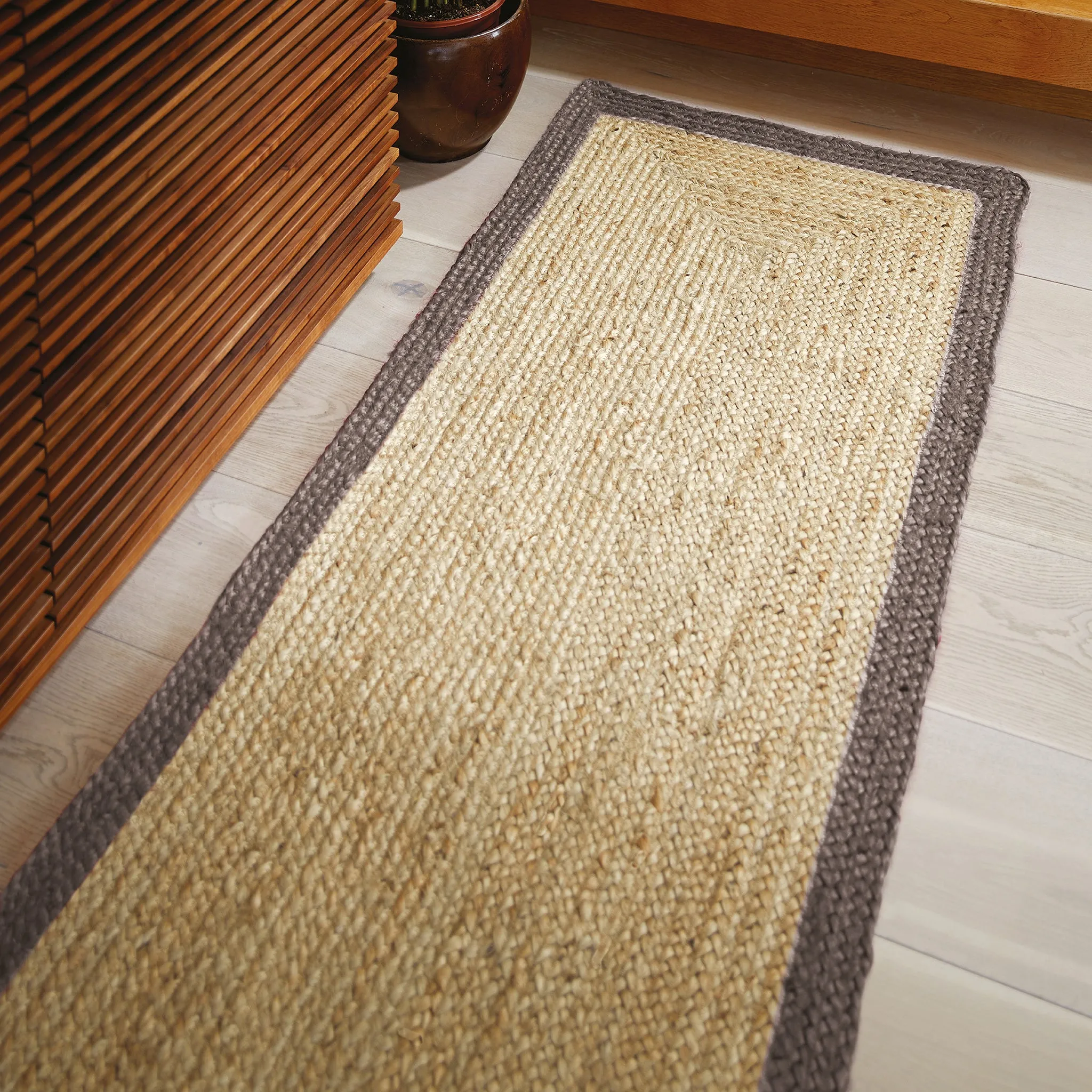 Jute Border Rug Grey