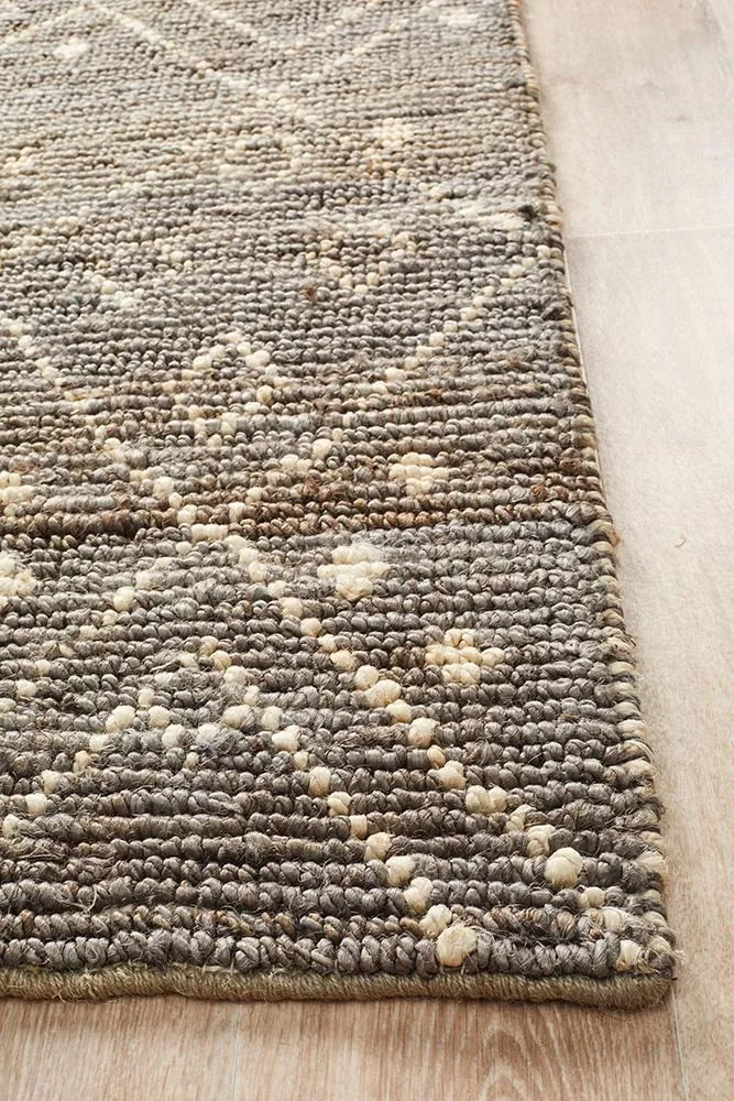 Kenya 27 Grey Tribal Luxe Hand Woven Jute Rug