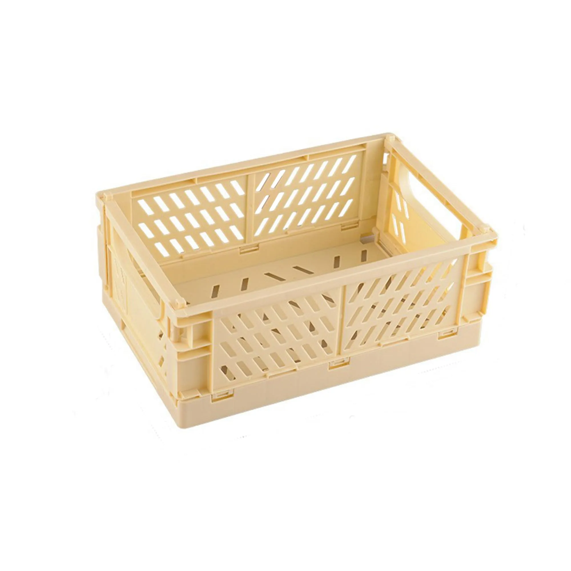 Kuber Industries (Set of 6) Small & Rugged Plastic Storage Basket For Kitchen, Makeup, Toiletries & Bathroom Items - Beige