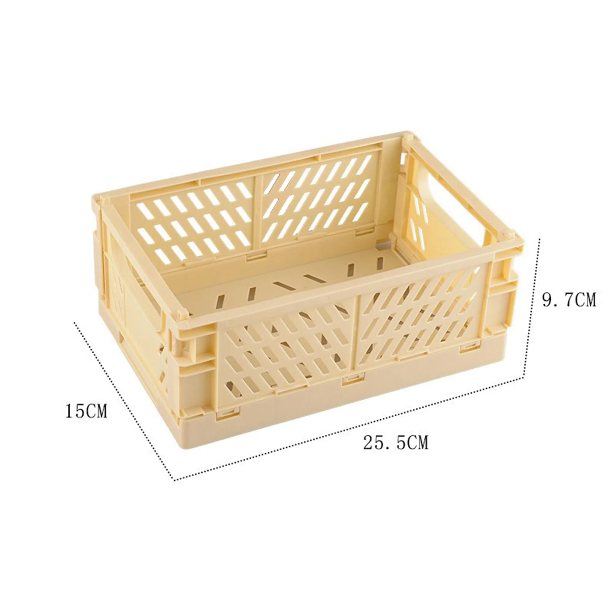 Kuber Industries (Set of 6) Small & Rugged Plastic Storage Basket For Kitchen, Makeup, Toiletries & Bathroom Items - Beige