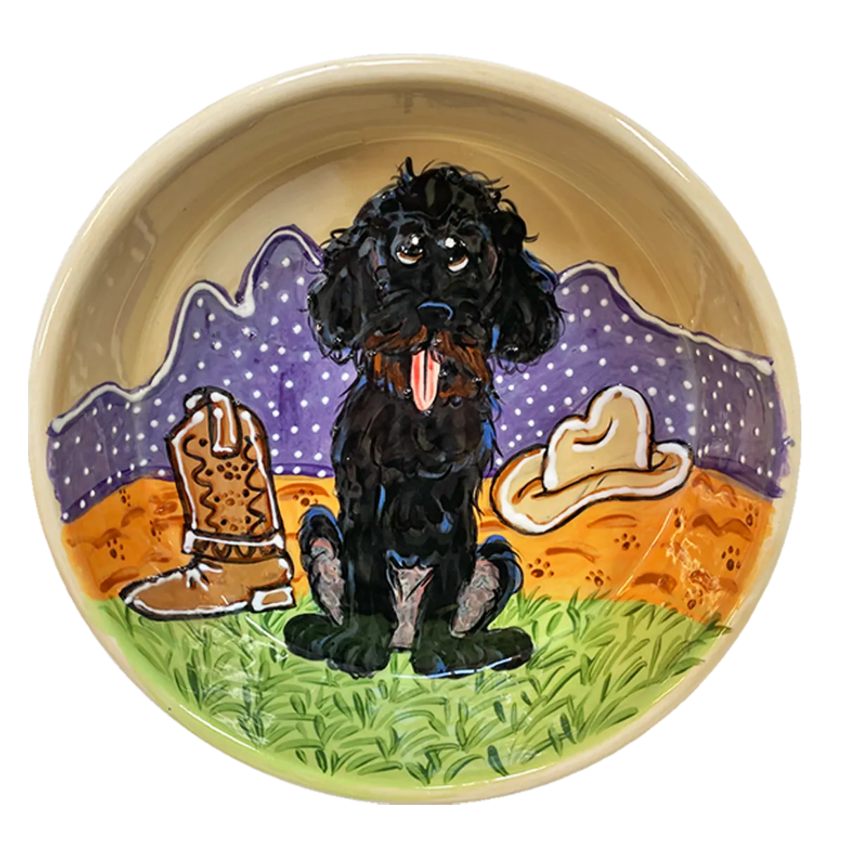 LABRADOODLE DOO - 8" Bowl Hand painted by Debby Carman