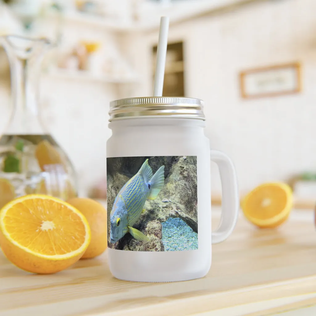 Light Blue Fish Mason Jar