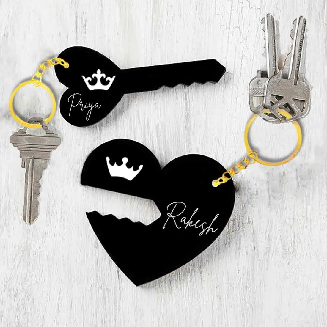 Love Keychain for Couples Custom Key Ring-Set of 2