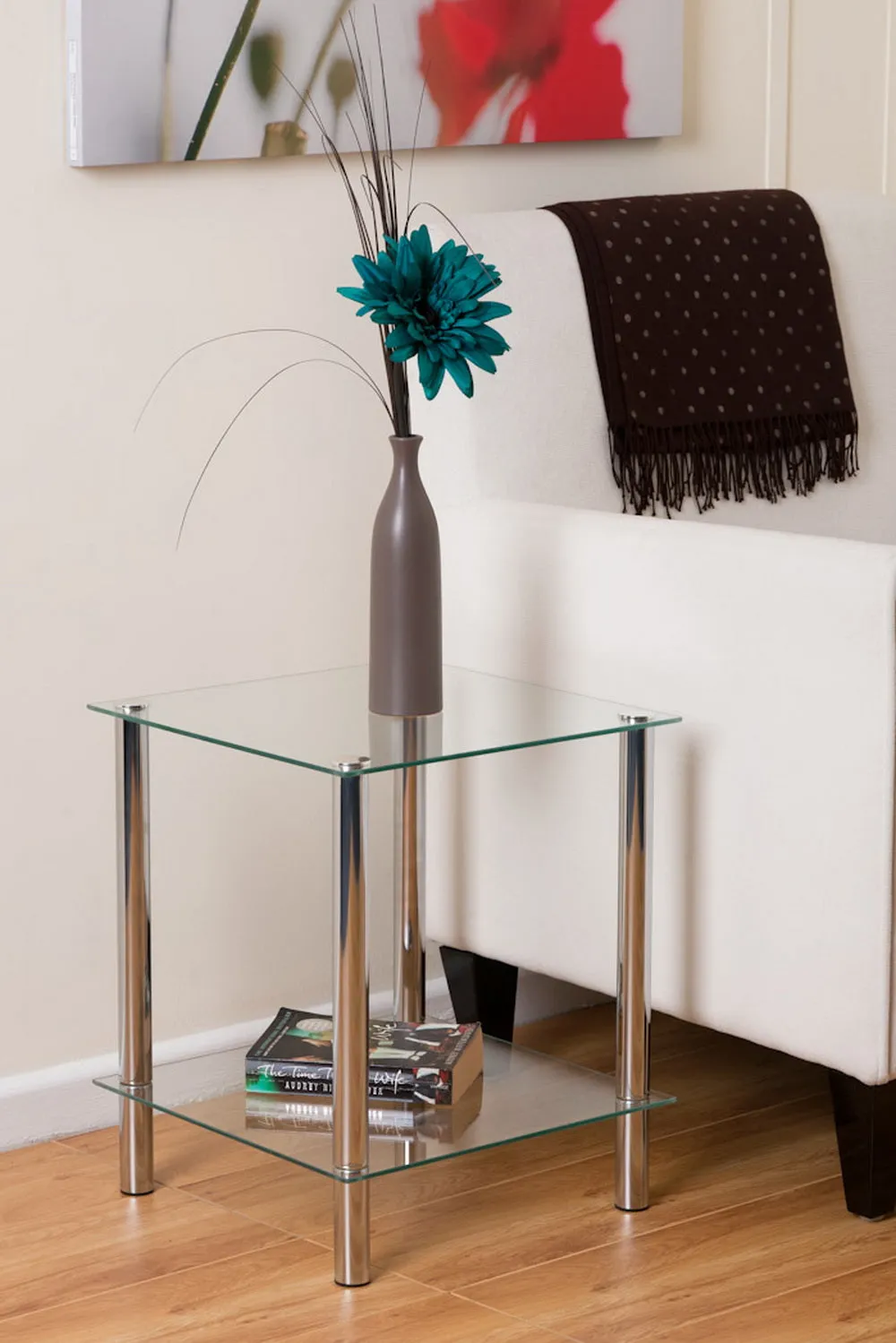 Matrix 2-Tier Glass Rack/Side Table-Clear