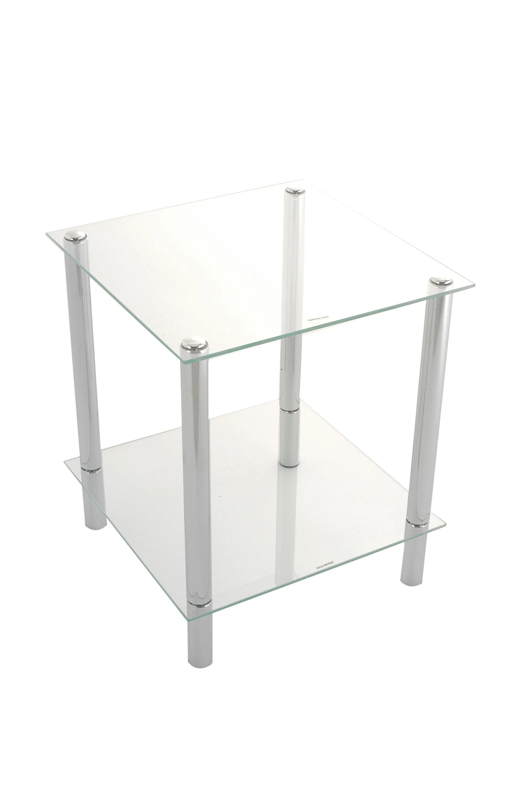 Matrix 2-Tier Glass Rack/Side Table-Clear