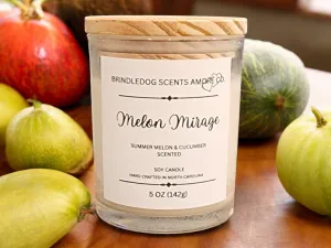 Melon Mirage 5 oz Handcrafted Soy Candle Clear Jar