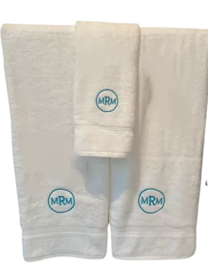 Monogrammed or personalized hand and bath towels