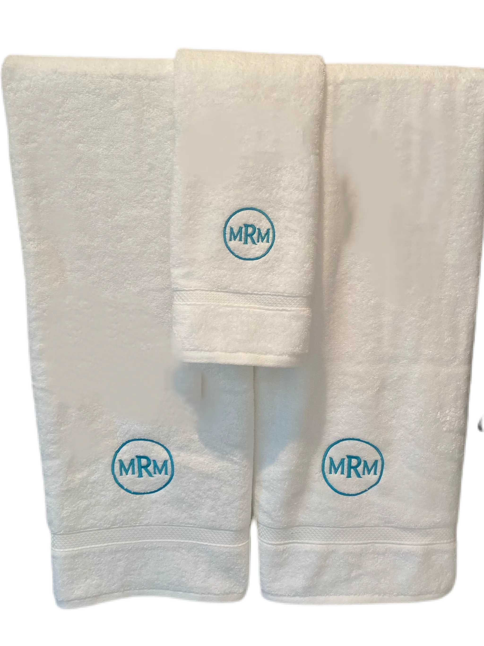 Monogrammed or personalized hand and bath towels