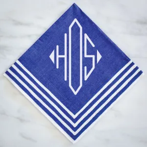 Monogrammed Striped Border Napkins