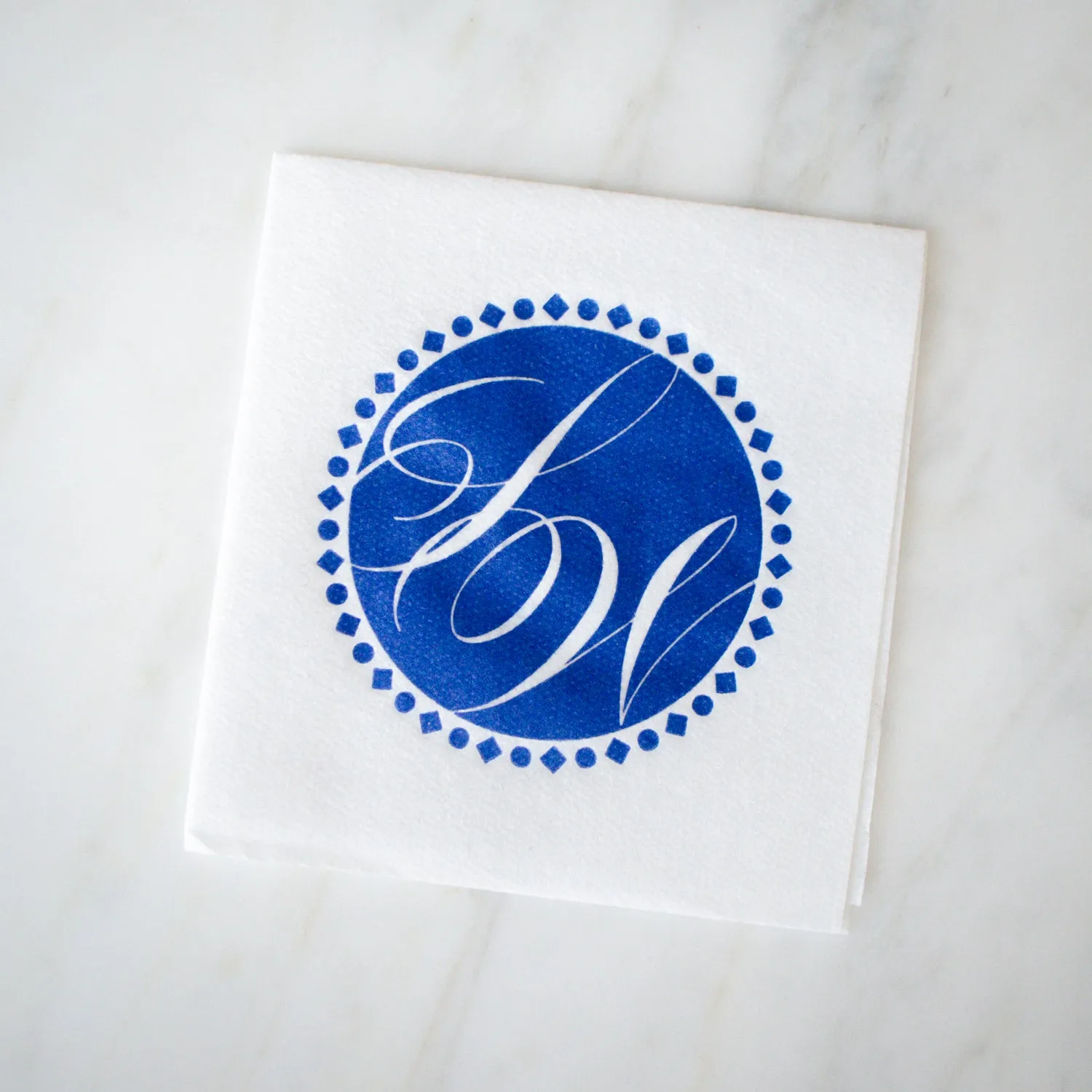 Monogrammed White Linen-Like Napkins