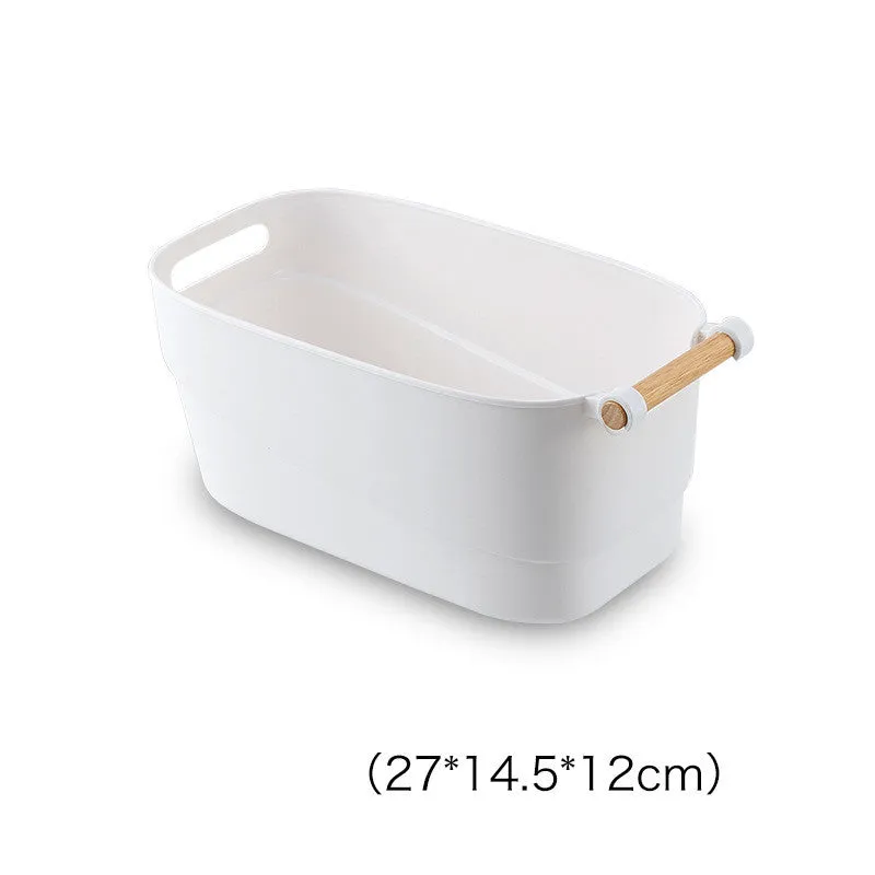 Multifunctional White Storage Basket Plastic ToyStorageBasket