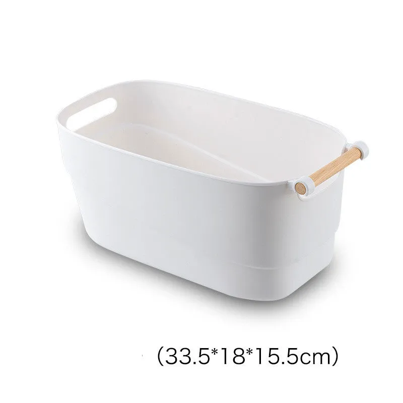 Multifunctional White Storage Basket Plastic ToyStorageBasket