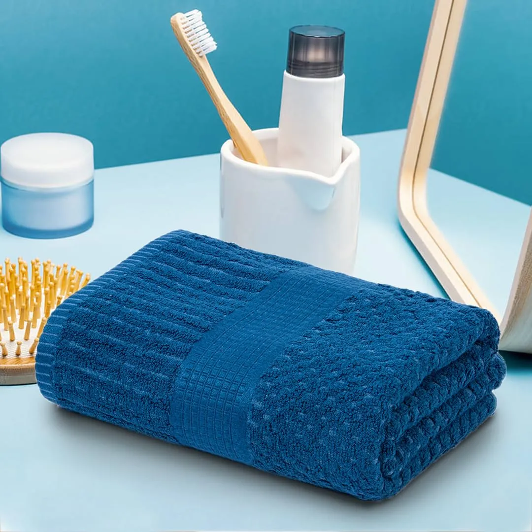 Mush Hearth & Haven Bamboo Towels for Bath Large Size | 450 GSM Bamboo Bath Towel for Men & Women | Soft, Highly Absorbent & Quick Dry | Pack of 2, 70 X 140 cms (Steel Blue & Teal)