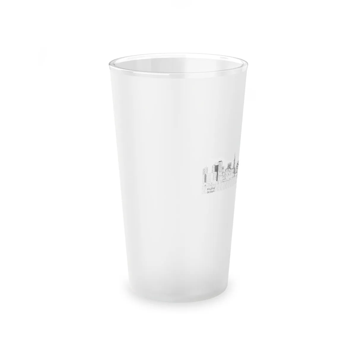 Pacific Ocean Frosted Pint Glass, 16oz