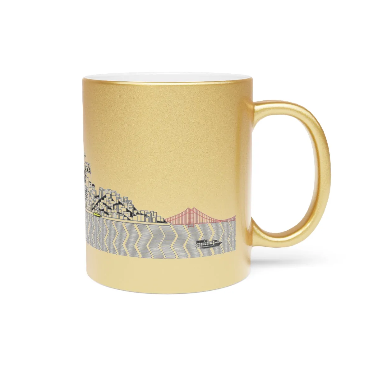 Pacific Ocean Metallic Mug (Silver\Gold)