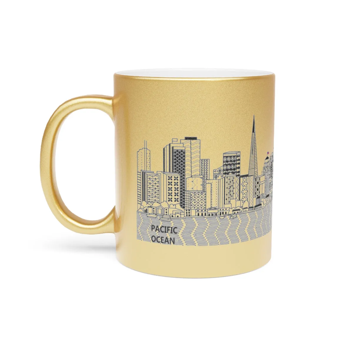 Pacific Ocean Metallic Mug (Silver\Gold)