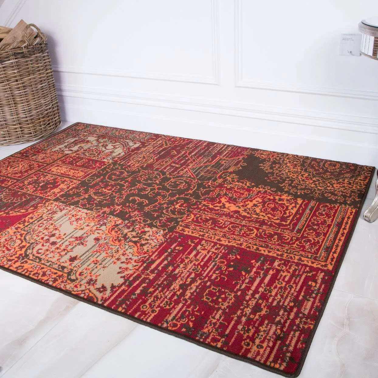 Patchwork Wine Hall Runner Rug