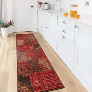 Patchwork Wine Hall Runner Rug