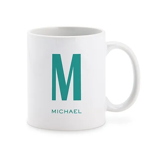 PERSONALIZED COFFEE MUG - SINGLE MONOGRAM