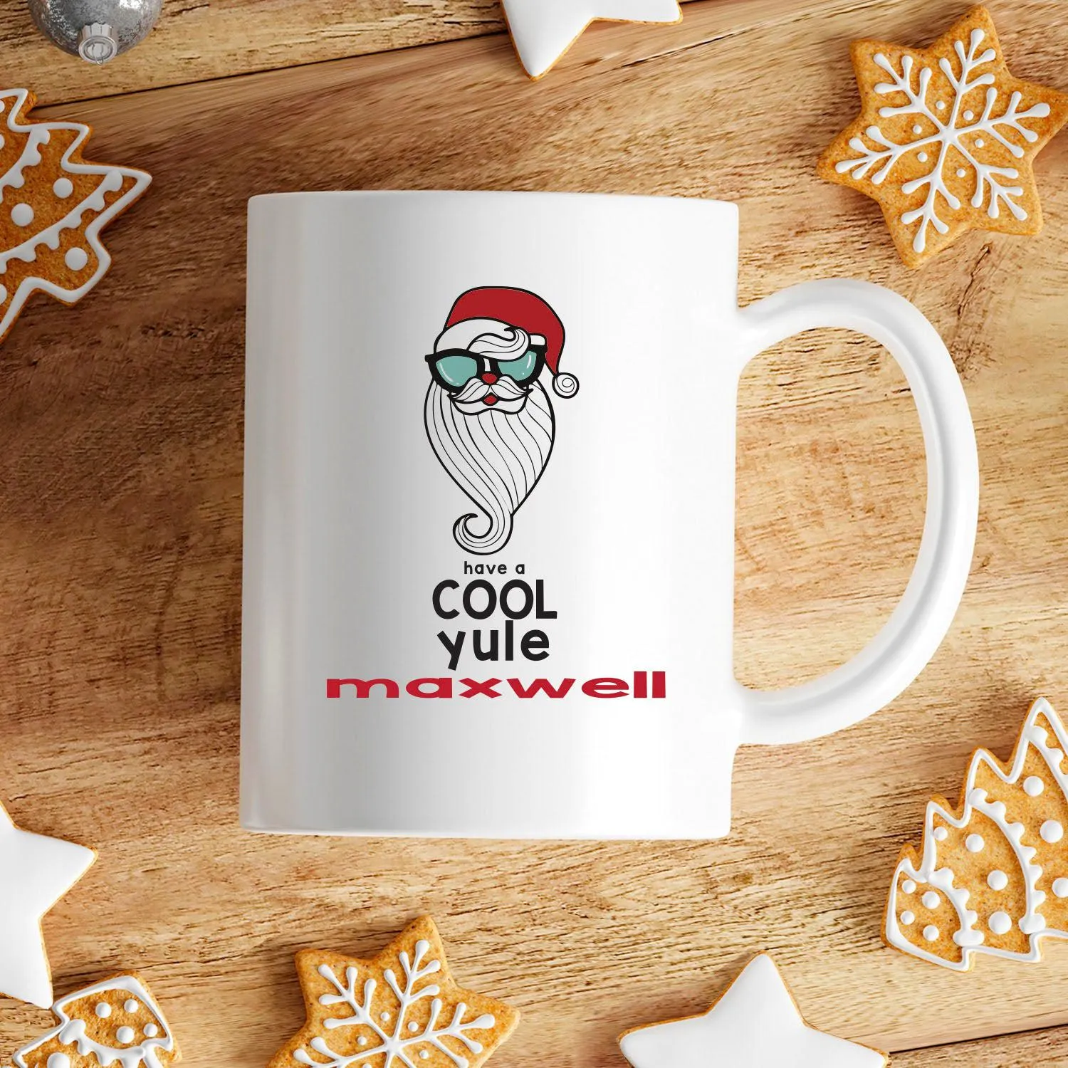 Personalized Cool Yule Santa Mugs