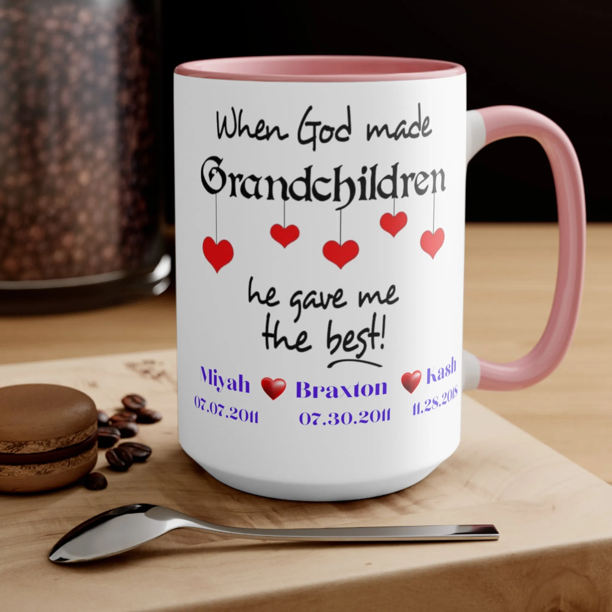 Personalized Grandma Mug With Names, Gift for Grandma, Grandma Mug, Grandma Mug with Grandchildren's Name, Grandma Cup with Names