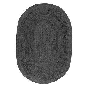 Phoenix Grey Oval Jute Area Rug