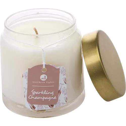 SPARKLING CHAMPAGNE by Northern Lights , SCENTED SOY GLASS CANDLE 10 OZ