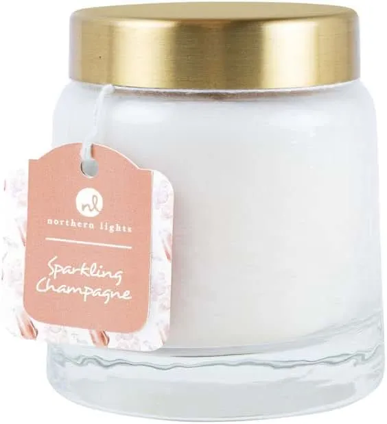 SPARKLING CHAMPAGNE by Northern Lights , SCENTED SOY GLASS CANDLE 10 OZ