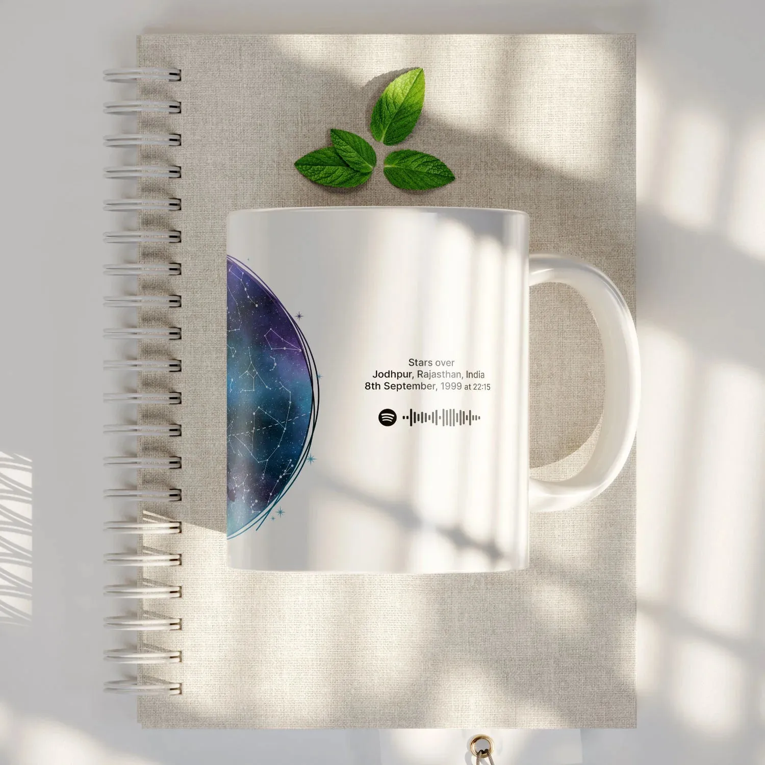 Starry Night Coffee Mug with Personalized Spotify Code - II