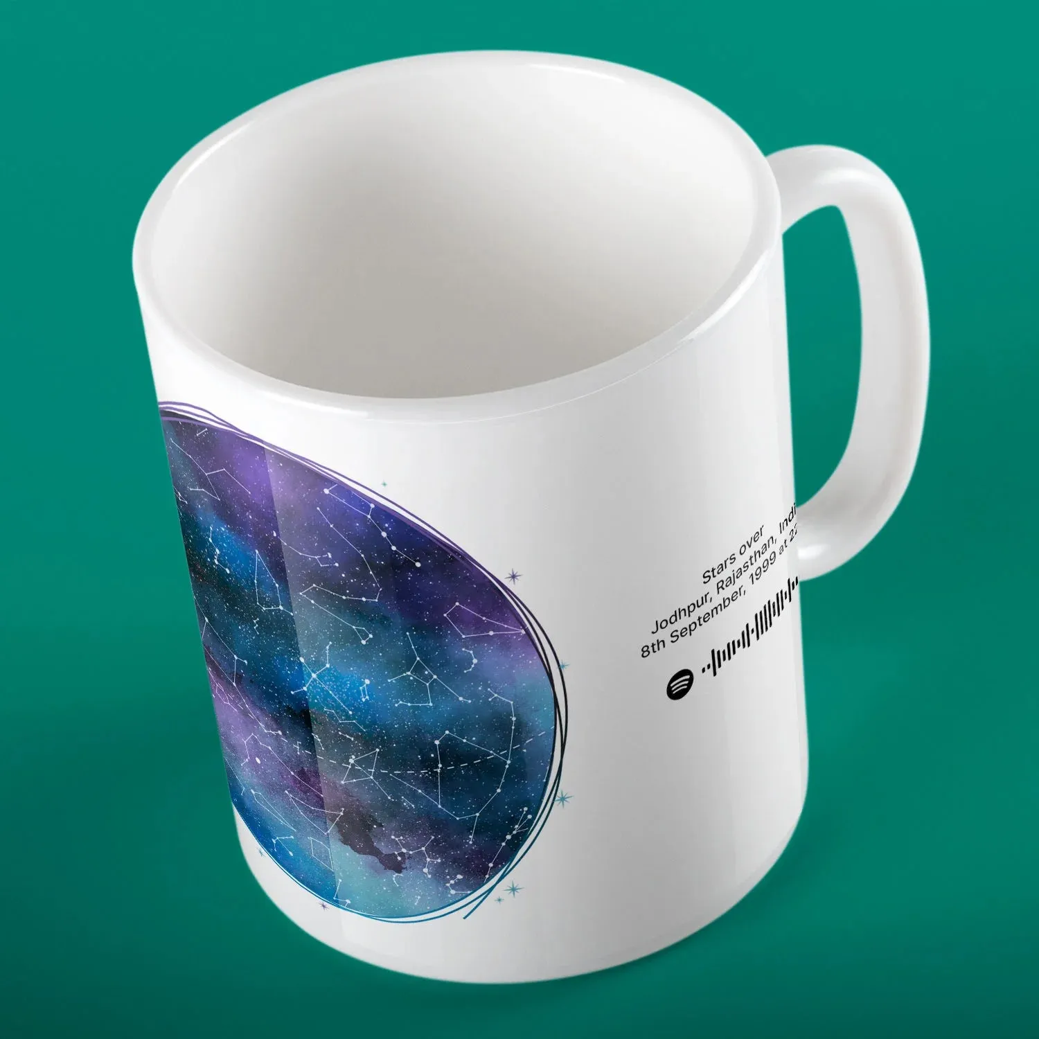 Starry Night Coffee Mug with Personalized Spotify Code - II