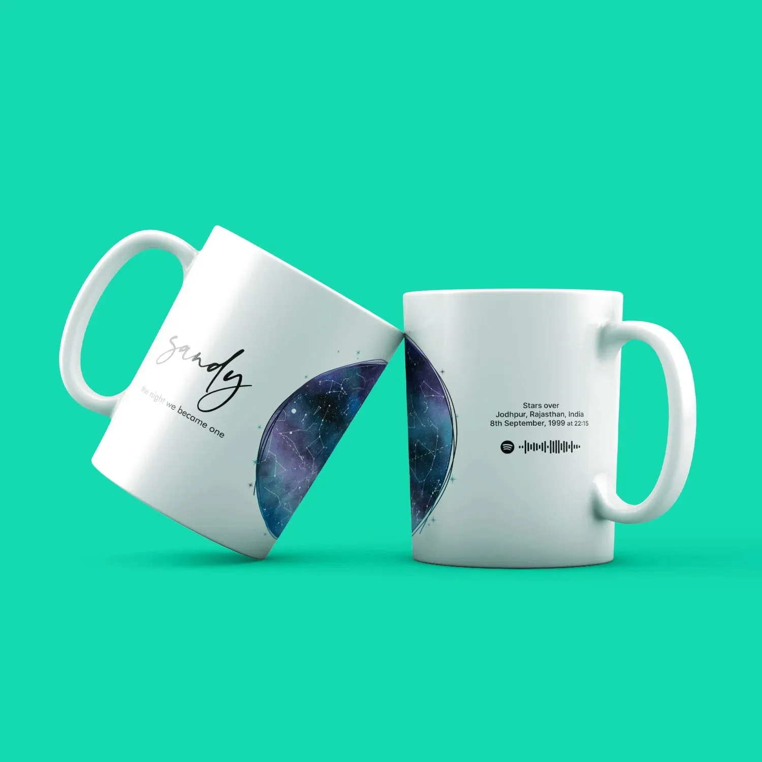 Starry Night Coffee Mug with Personalized Spotify Code - II