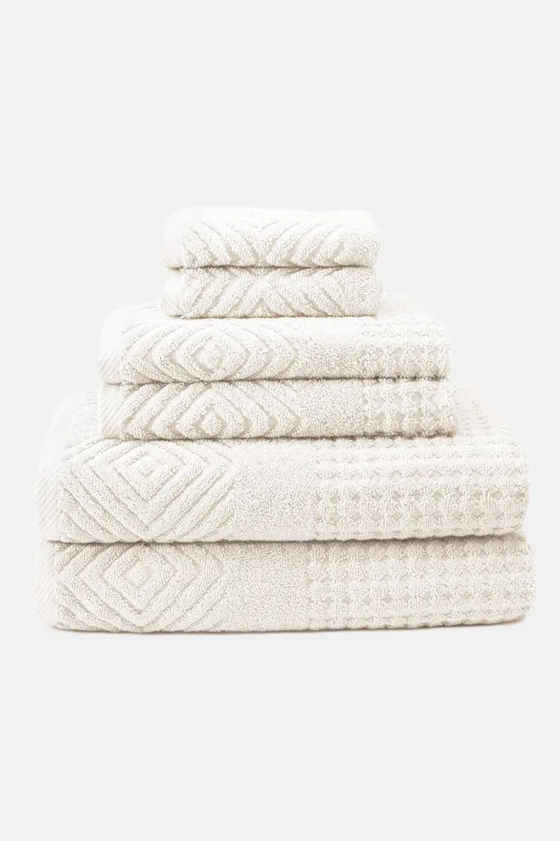 Texere 100% Organic Cotton Diamond Jacquard Towel Set