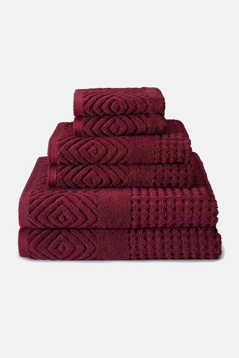 Texere 100% Organic Cotton Diamond Jacquard Towel Set